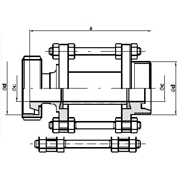 Диоптр трубный конус-гайка/резьба 5158 схема